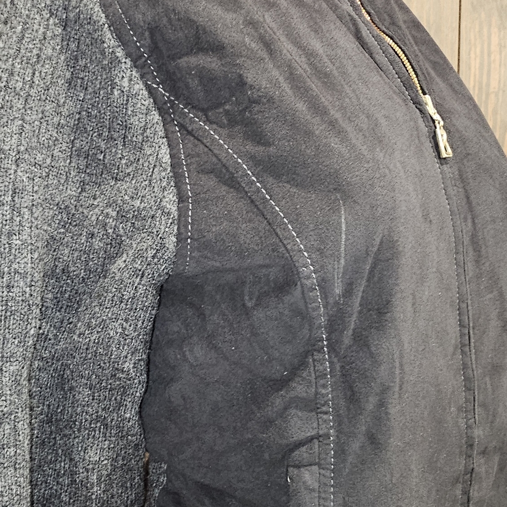 Bogner Black Suede Bomber Jacket size L/12